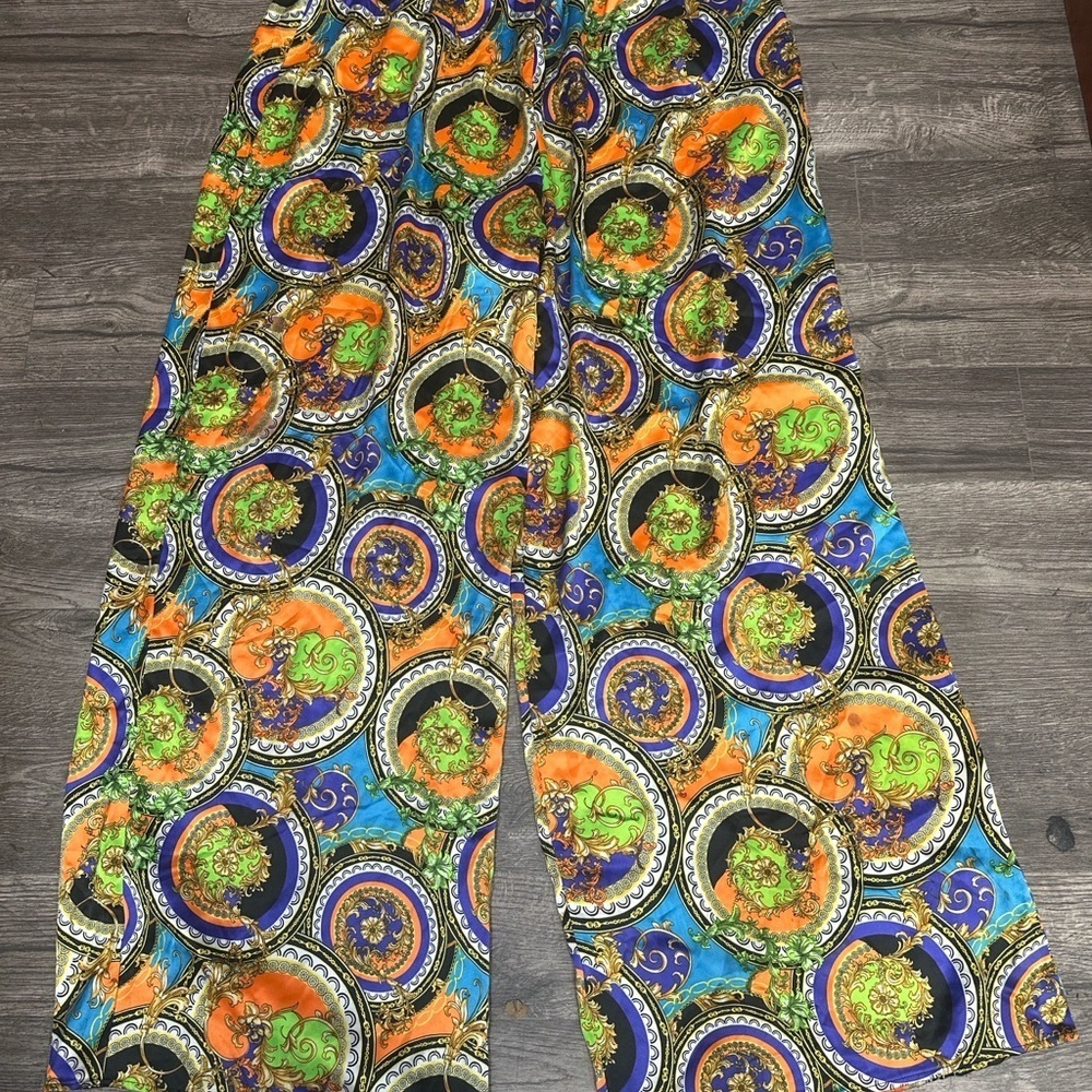 Colorful Patterned Wide-Leg Pants - Picture 2 of 5